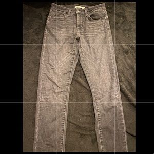 Dusty Black Levi Mid-Rise Skinny Jeans